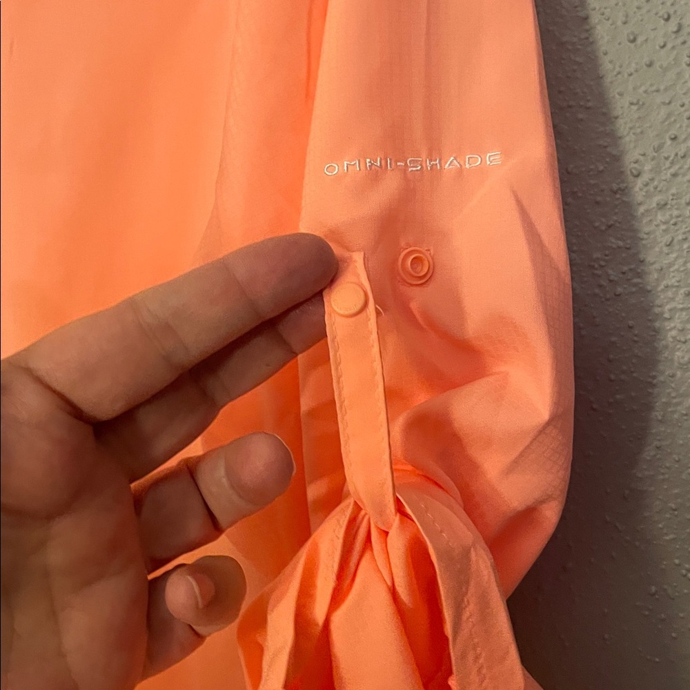 Columbia PFG Shirt Womens Large Orange Vent Long Sleeve Button Fishing UPF 30 - Picture 9 of 9
